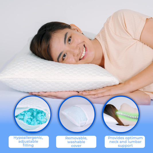 Ryvolabs Adjustable Pillow - For Side, Back, Stomach Sleepers